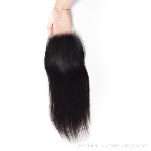 Peruvian Virgin Human Hair  HD Swiss Lace Transparent 4X4 5x5 Lace Closure, Cuticle Aligned Transparent Lace Closure